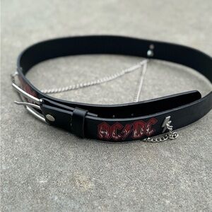 AC/DC Black Belt with Metal Studs